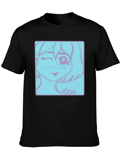 Camiseta Negra con Diseño Anime