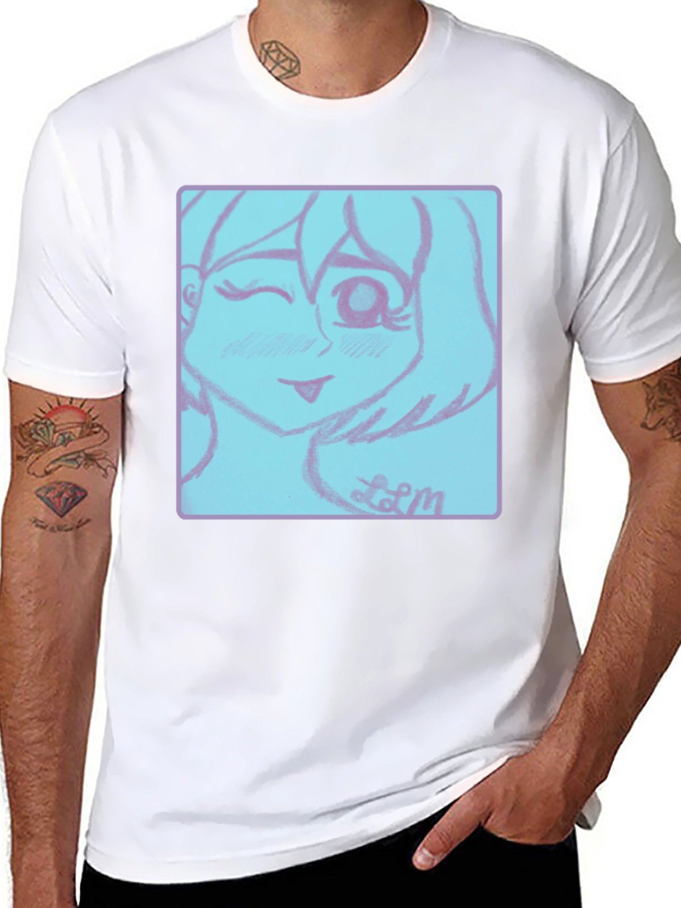 Camiseta Negra con Diseño Anime