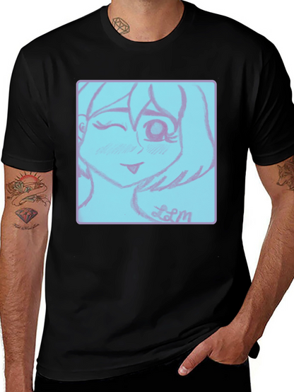 Camiseta Negra con Diseño Anime
