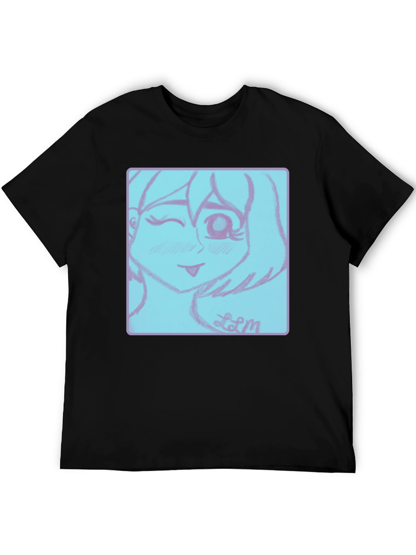 Camiseta Negra con Diseño Anime