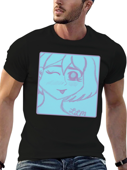Camiseta Negra con Diseño Anime
