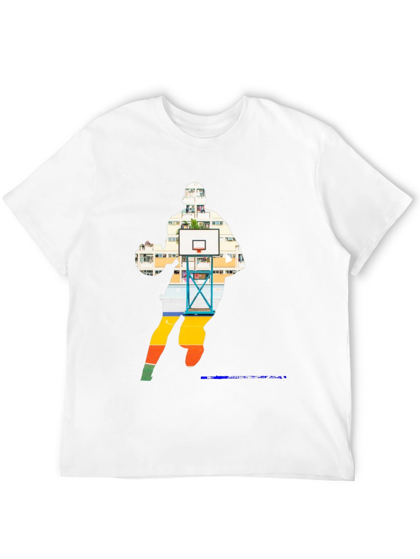 Camiseta Negra con Diseño de Baloncesto Urbano