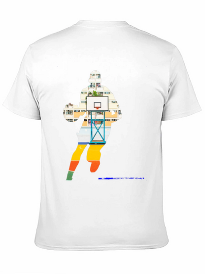 Camiseta Negra con Diseño de Baloncesto Urbano