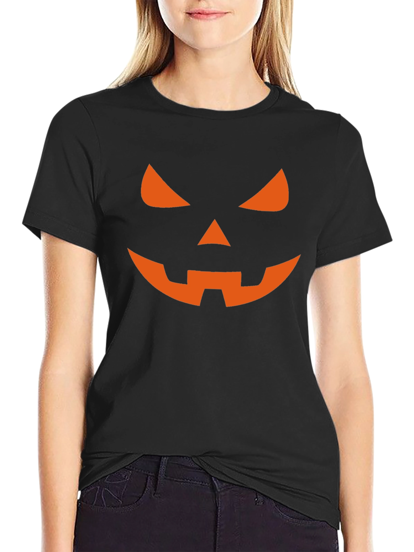 Camiseta Halloween Hombre - Calabaza Naranja