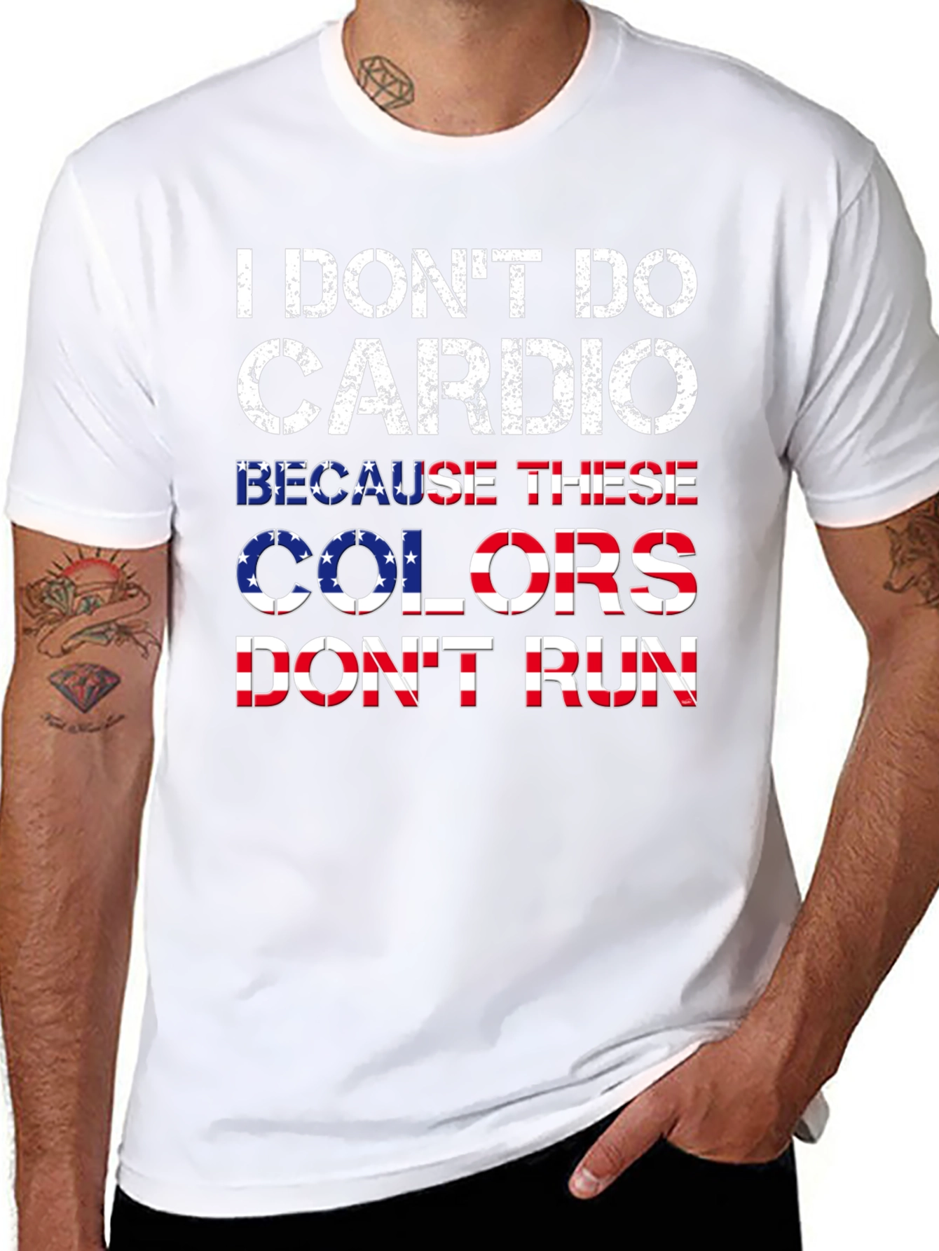 Camiseta Negra con Diseño Patriótico Anti-Cardio