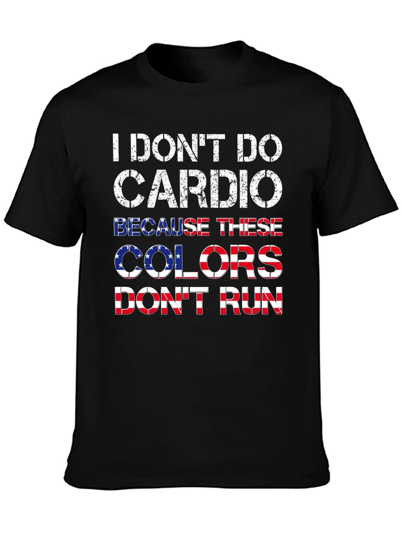 Camiseta Negra con Diseño Patriótico Anti-Cardio