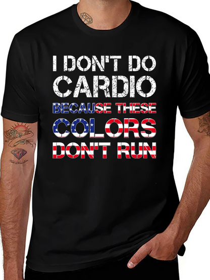 Camiseta Negra con Diseño Patriótico Anti-Cardio