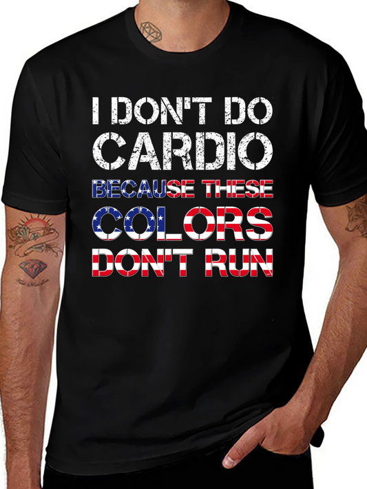 Camiseta Negra con Diseño Patriótico Anti-Cardio
