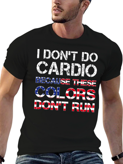 Camiseta Negra con Diseño Patriótico Anti-Cardio
