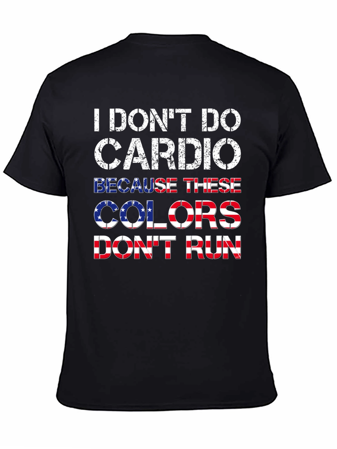 Camiseta Negra con Diseño Patriótico Anti-Cardio