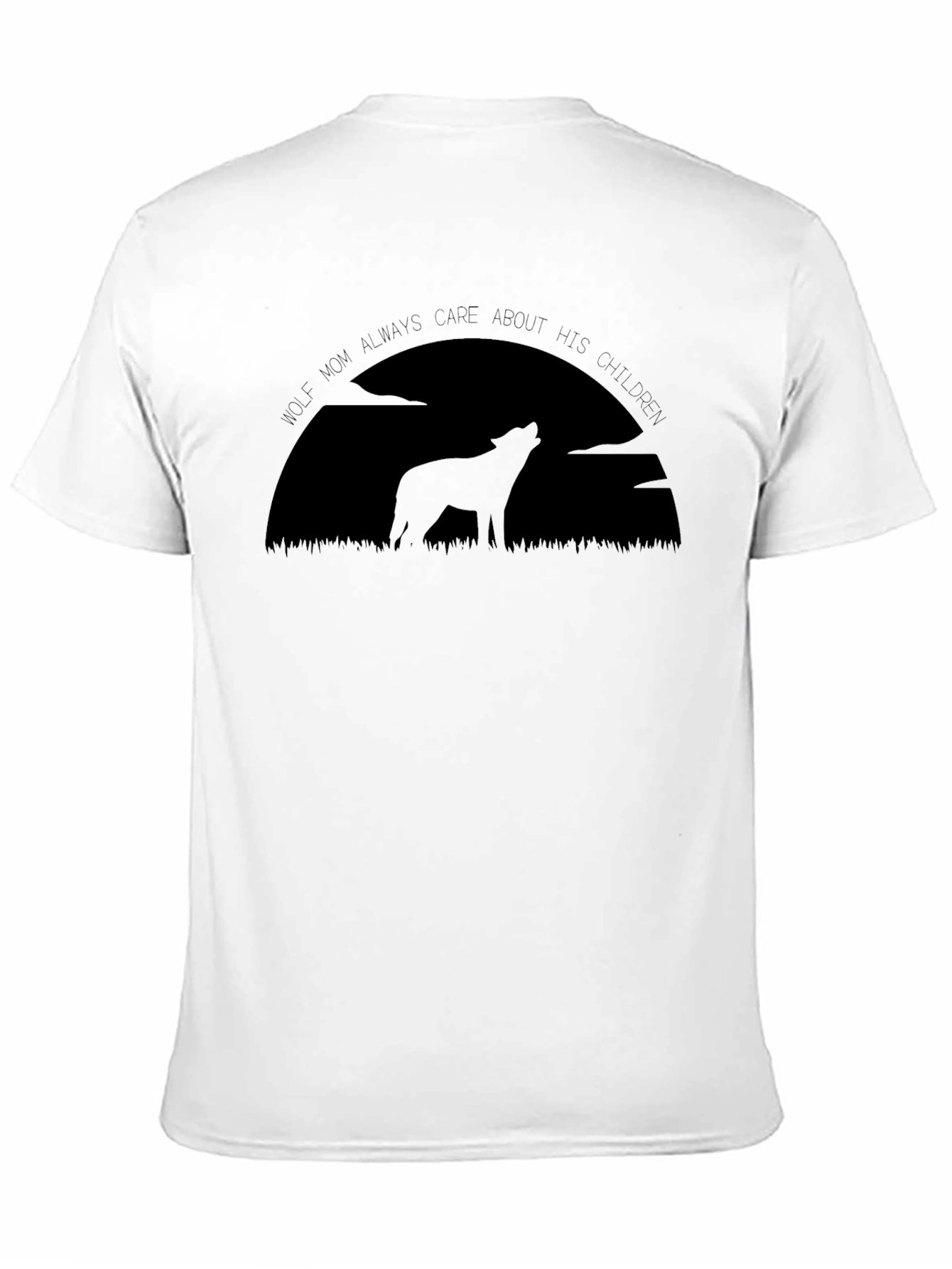 Camiseta Hombre Negra Lobo Maternal