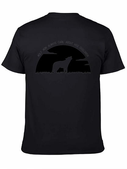 Camiseta Hombre Negra Lobo Maternal