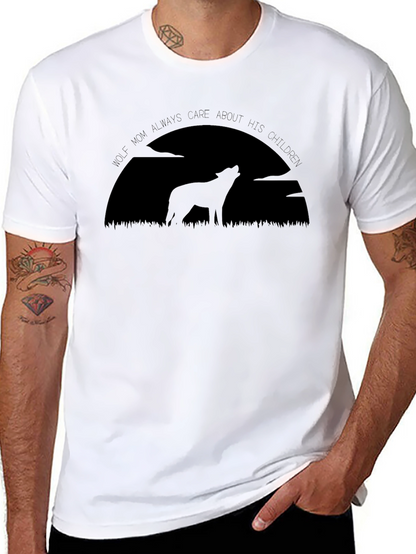 Camiseta Hombre Negra Lobo Maternal
