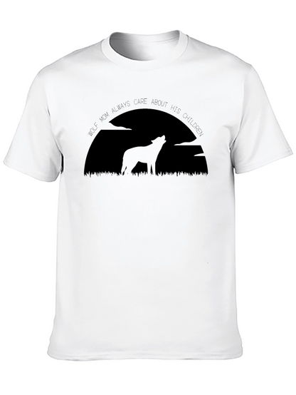 Camiseta Hombre Negra Lobo Maternal