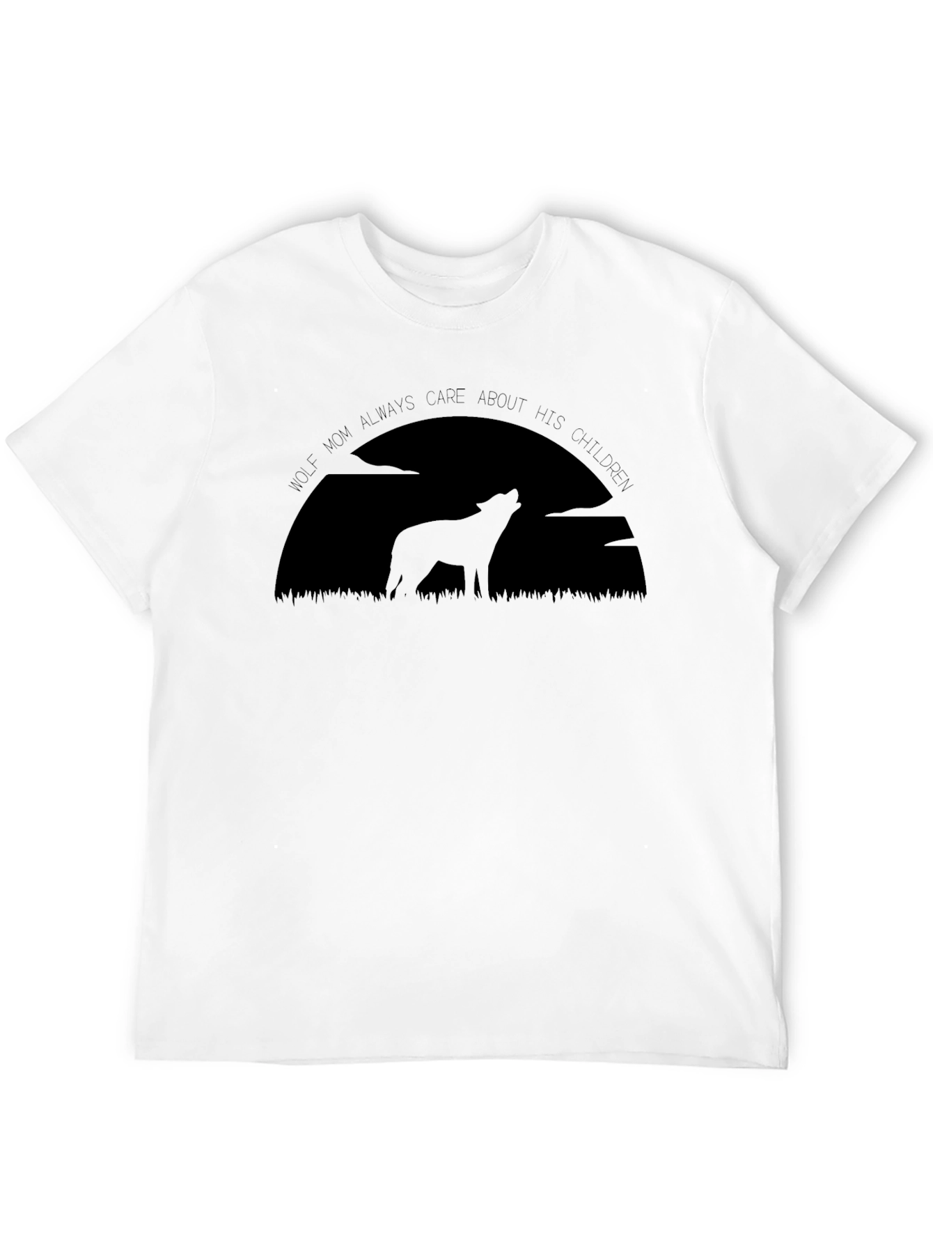 Camiseta Hombre Negra Lobo Maternal