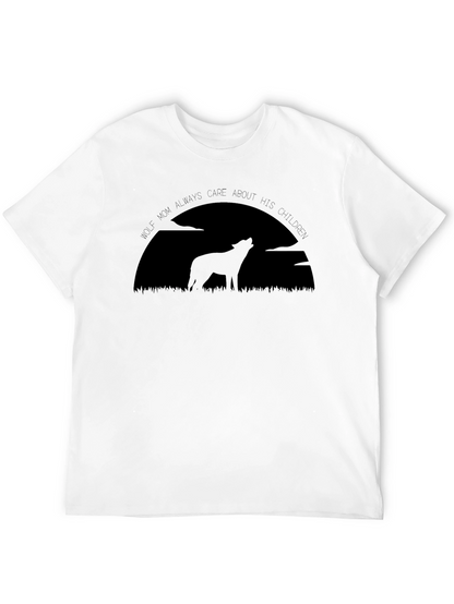 Camiseta Hombre Negra Lobo Maternal