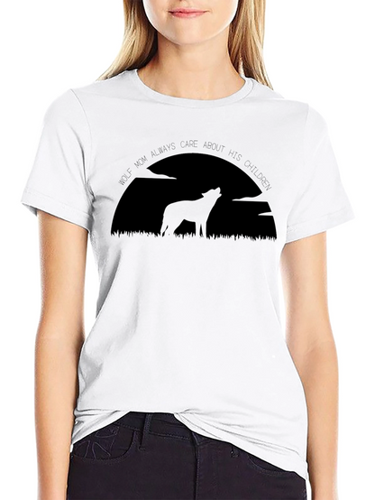 Camiseta Hombre Negra Lobo Maternal