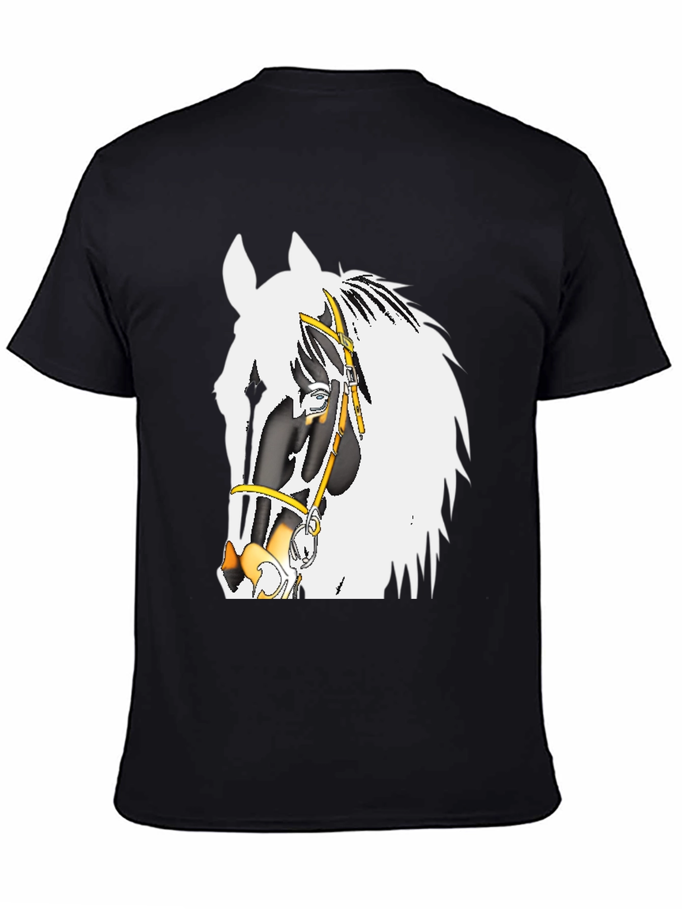 Camiseta Negra con Diseño de Caballo Ecuestre
