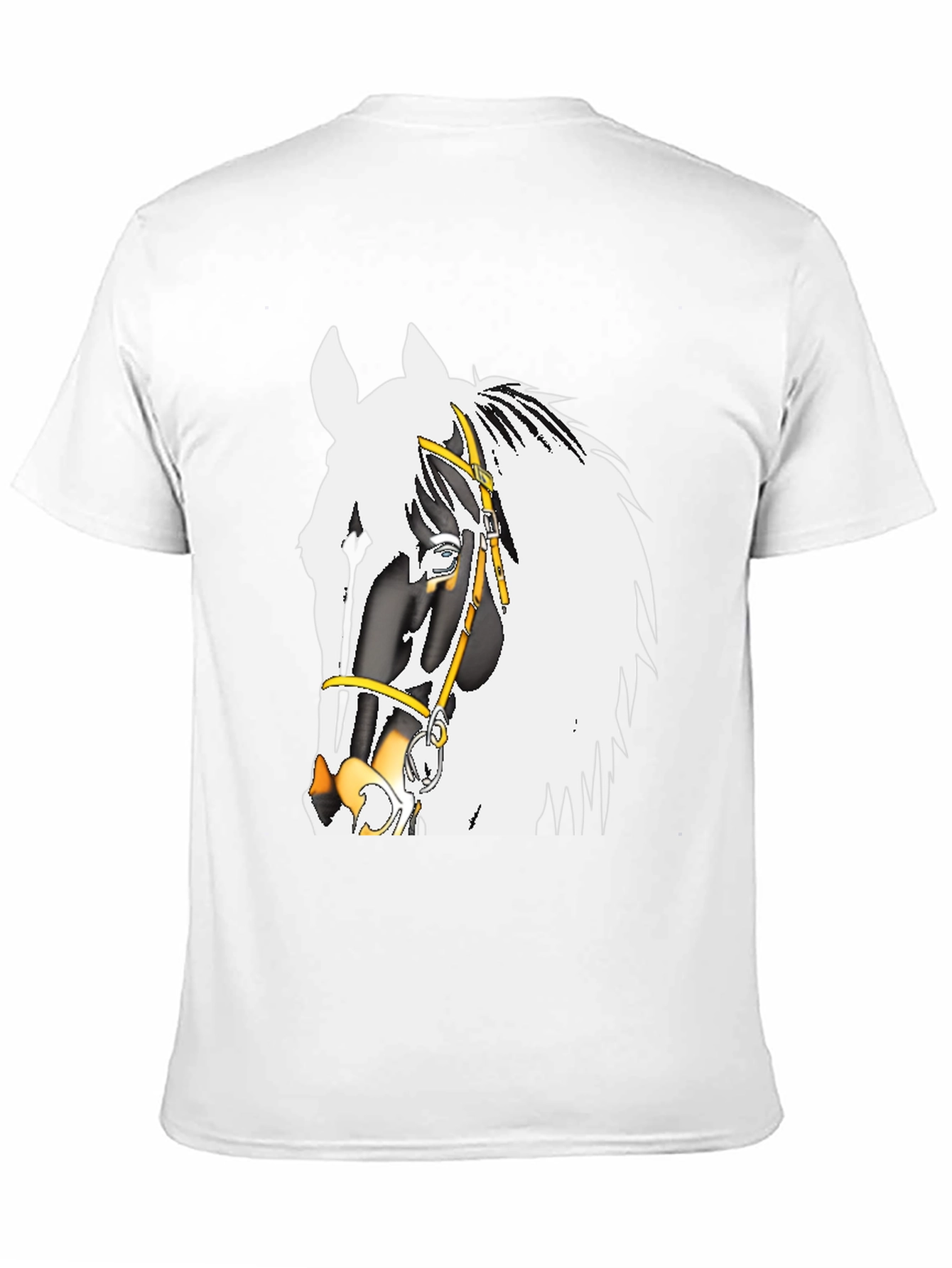 Camiseta Negra con Diseño de Caballo Ecuestre