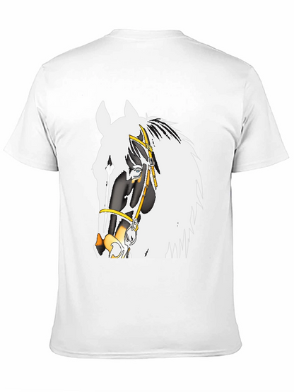 Camiseta Negra con Diseño de Caballo Ecuestre