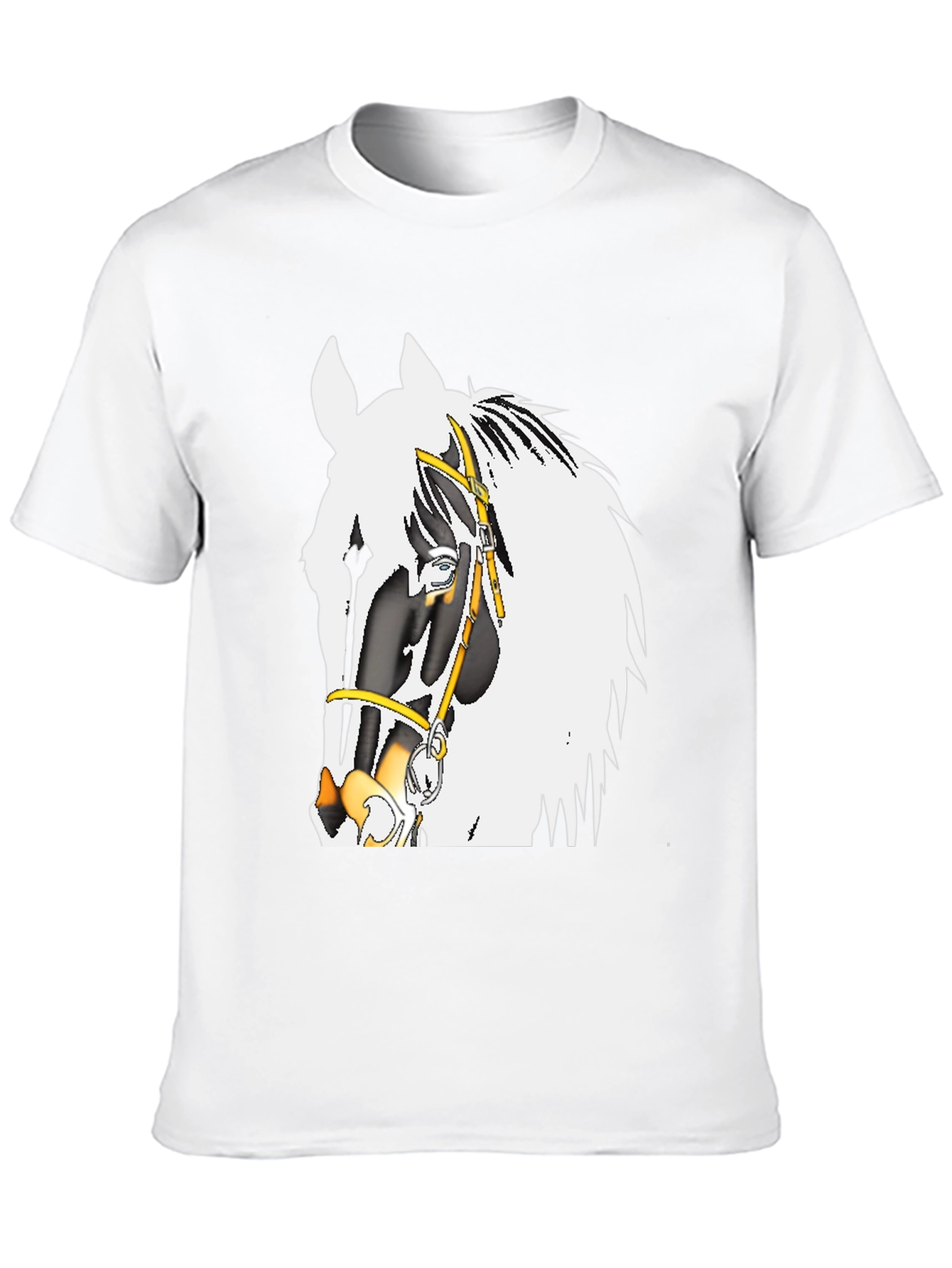 Camiseta Negra con Diseño de Caballo Ecuestre