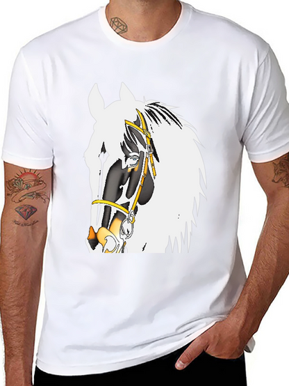 Camiseta Negra con Diseño de Caballo Ecuestre