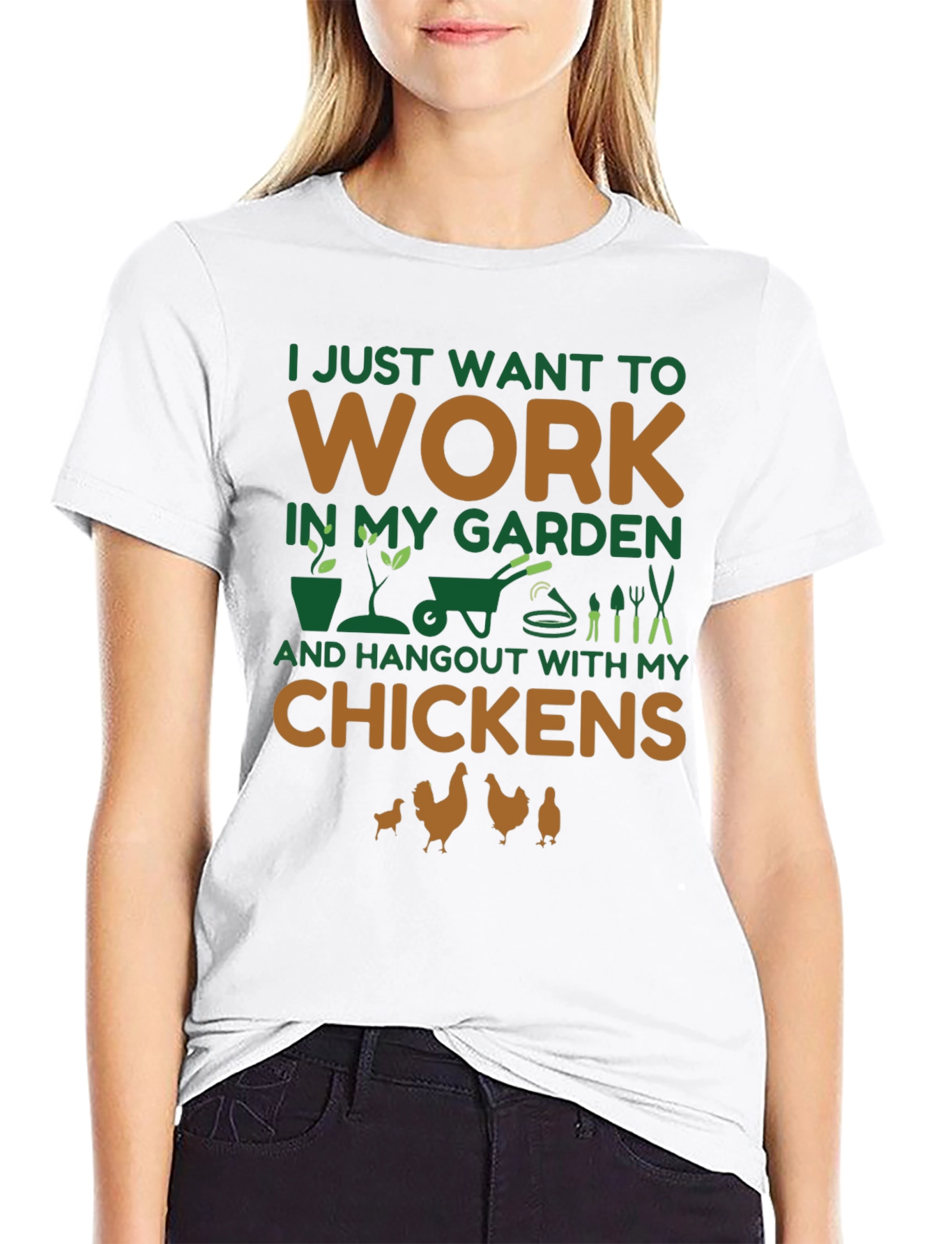 Camiseta Negra Jardinero y Amante de Gallinas