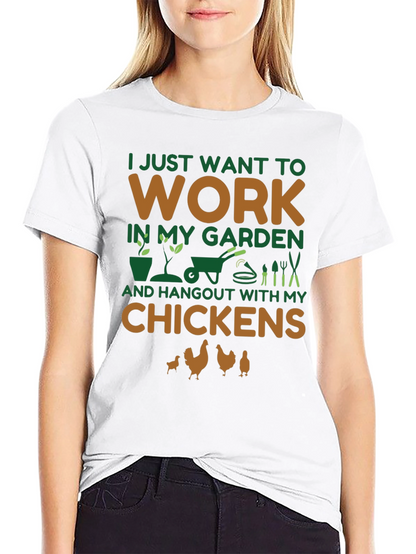 Camiseta Negra Jardinero y Amante de Gallinas