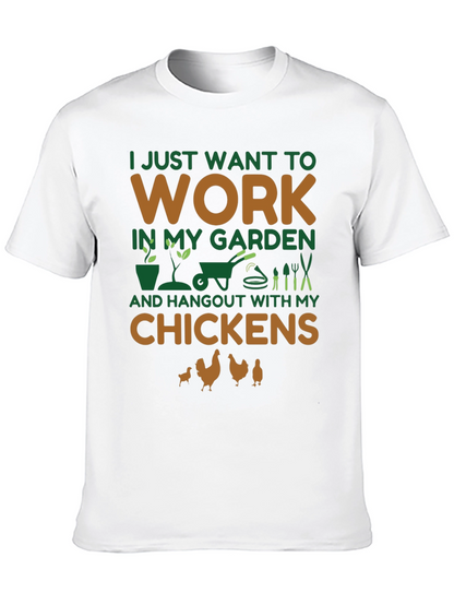 Camiseta Negra Jardinero y Amante de Gallinas