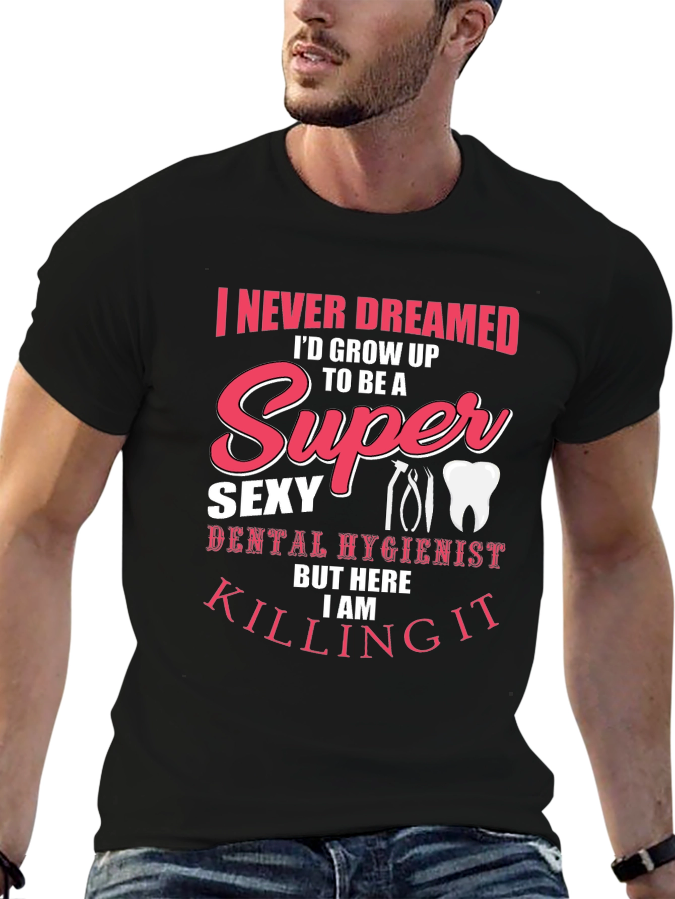 Camiseta Negra Super Sexy Dental Hygienist