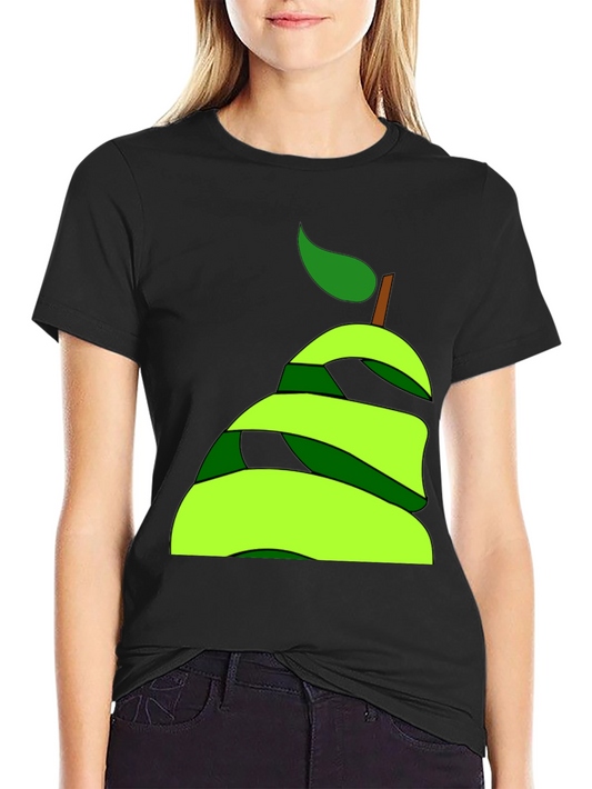 Camiseta Negra con Diseño de Pera Abstracta