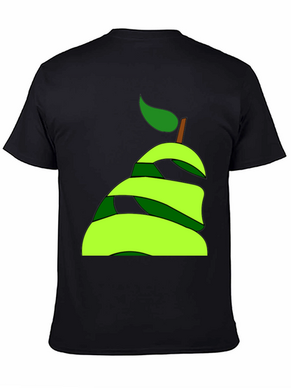 Camiseta Negra con Diseño de Pera Abstracta