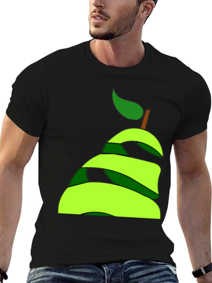 Camiseta Negra con Diseño de Pera Abstracta