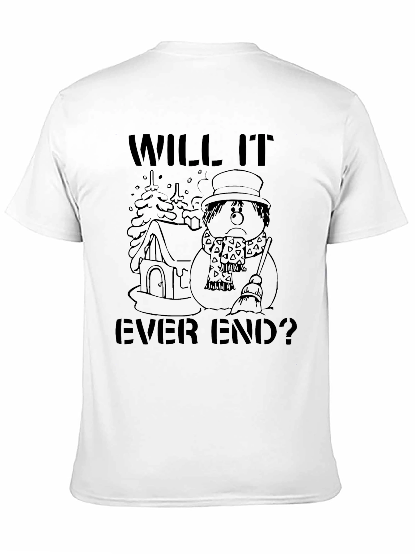 Camiseta Negra Gráfica: Invierno Sin Fin