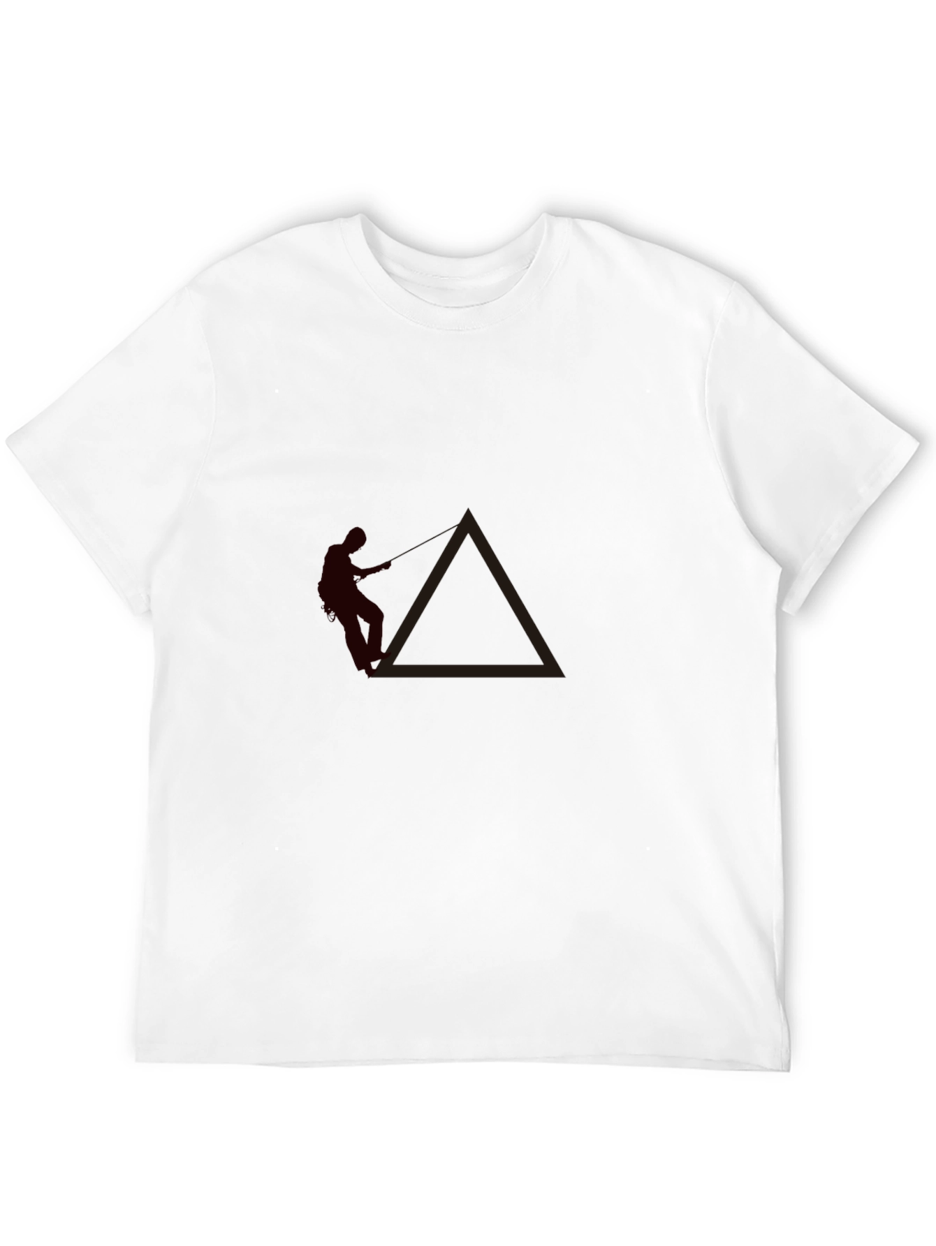Camiseta Negra con Diseño de Escalador en Triángulo