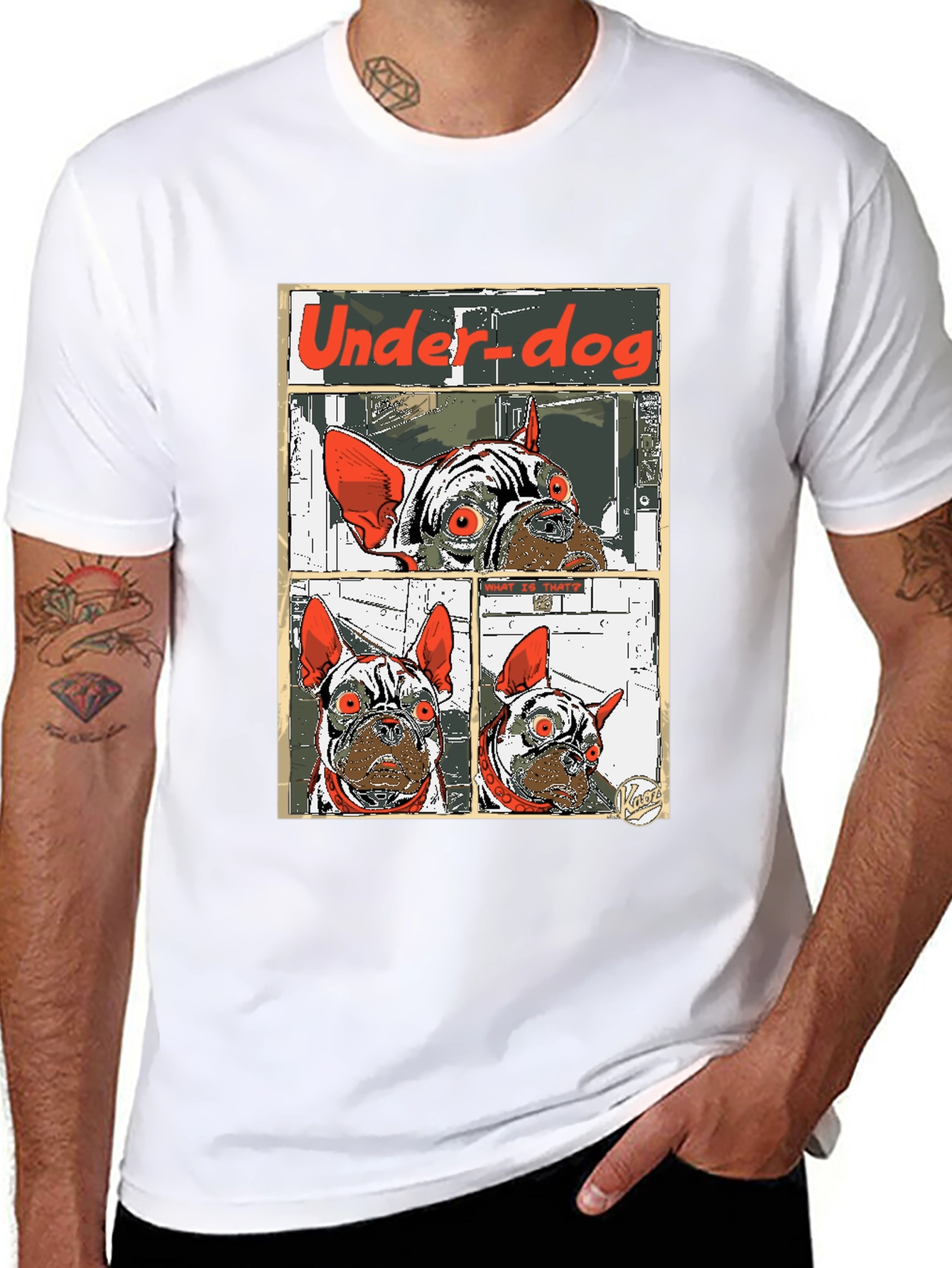 Camiseta Under-dog con diseño de bulldog francés