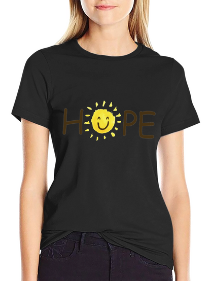 Camiseta Negra Hope con Sol Sonriente