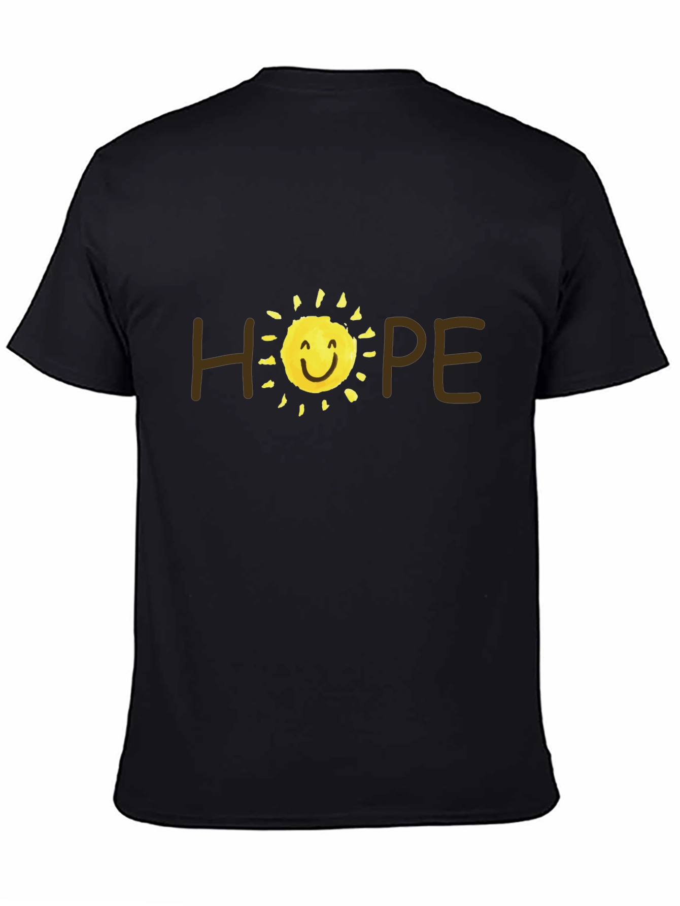 Camiseta Negra Hope con Sol Sonriente