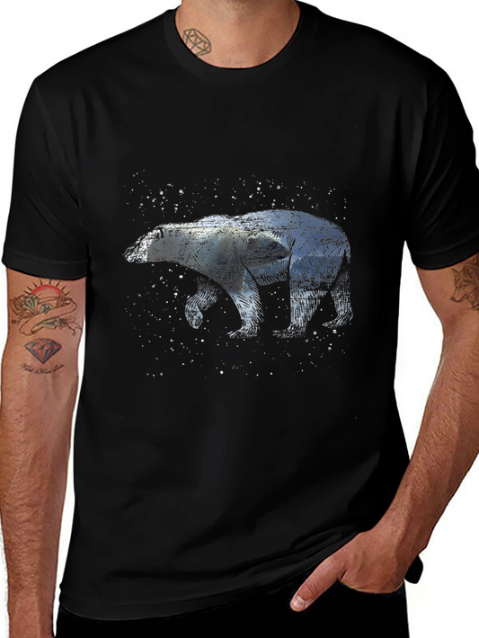 Camiseta Negra con Diseño de Oso Polar