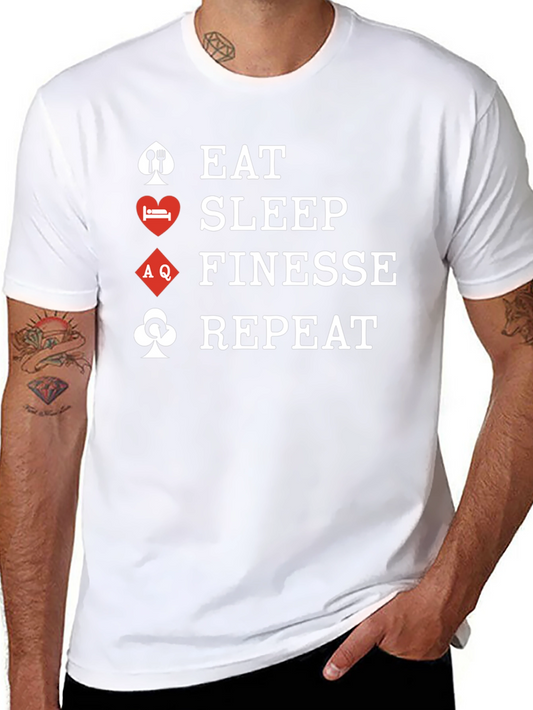 Camiseta Negra Hombre - Eat Sleep Finesse Repeat