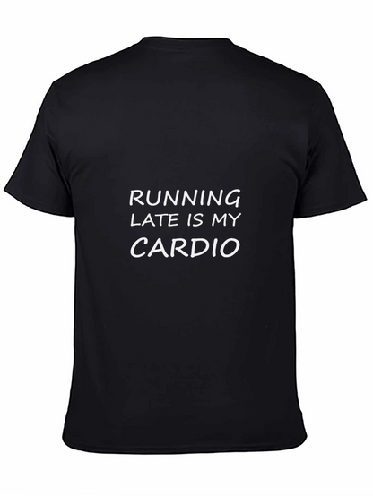 Camiseta Negra Running Late Is My Cardio