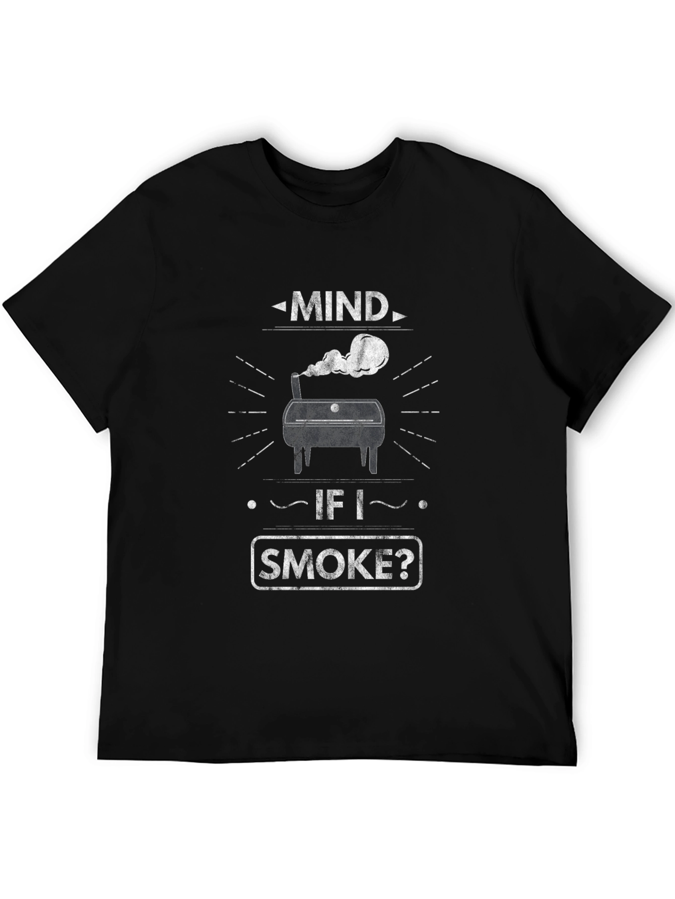 Camiseta Negra Mind if I Smoke? Parrilla