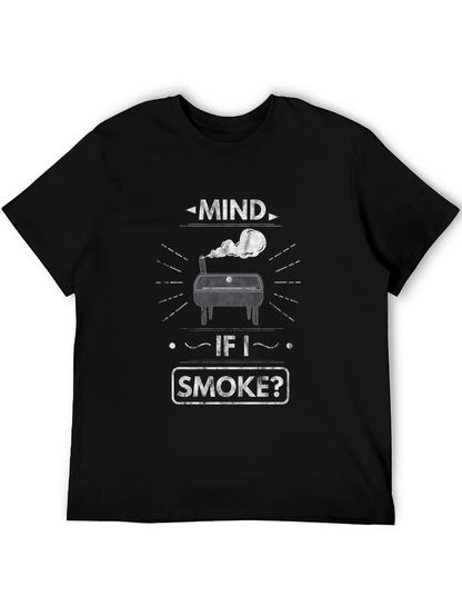 Camiseta Negra Mind if I Smoke? Parrilla
