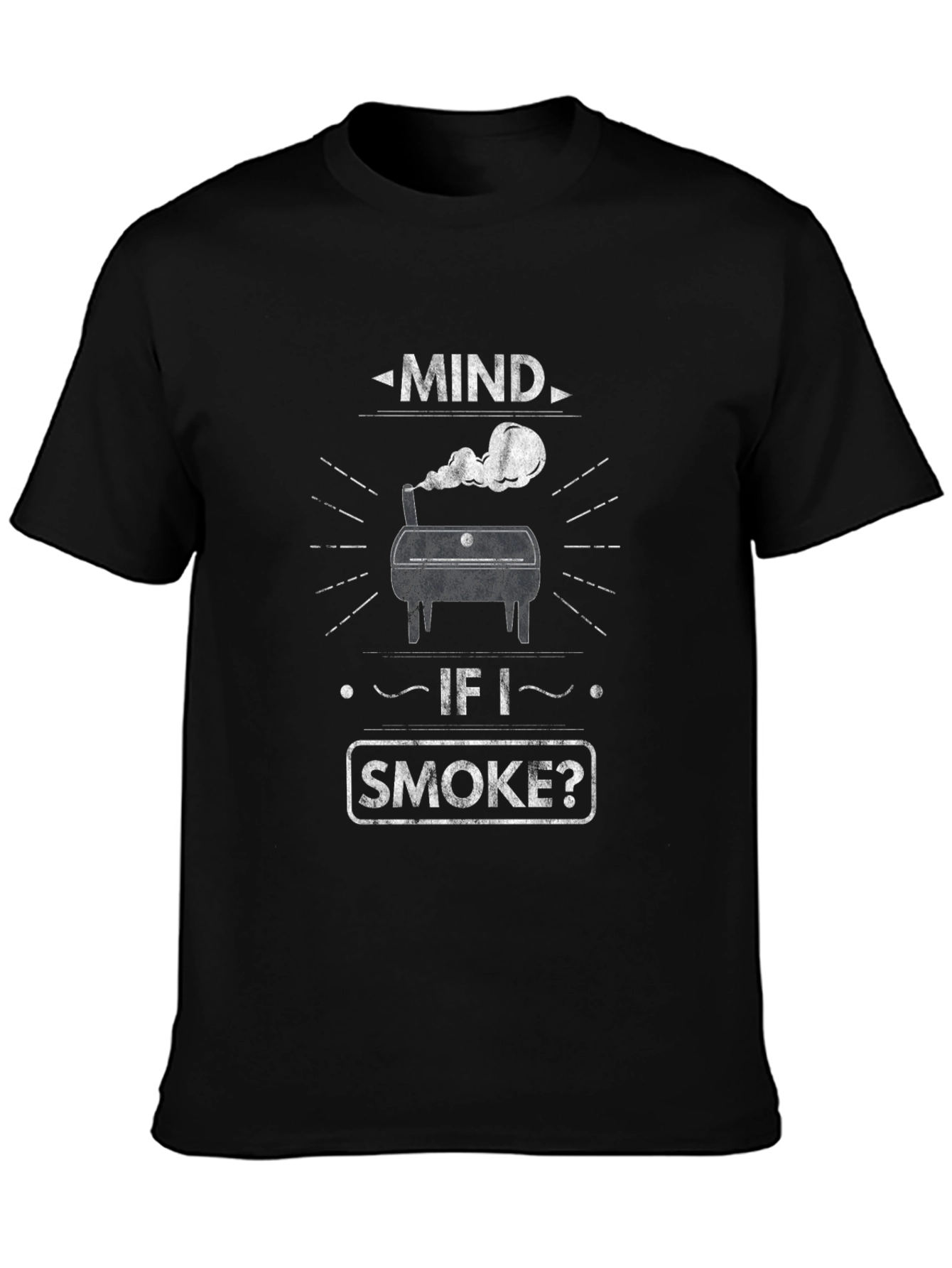 Camiseta Negra Mind if I Smoke? Parrilla
