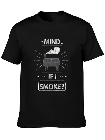Camiseta Negra Mind if I Smoke? Parrilla