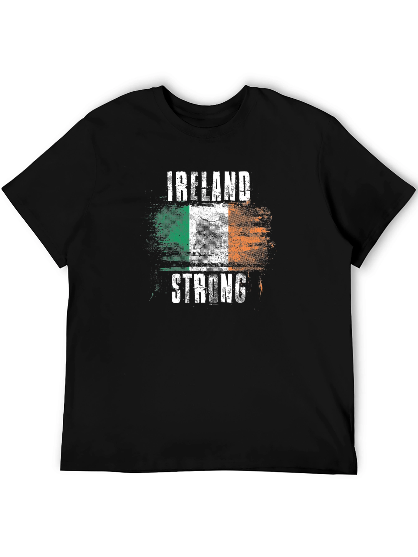 Camiseta Negra Irlanda Fuerte Diseño Bandera