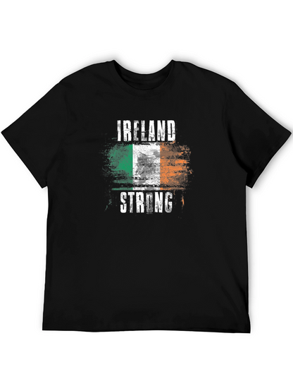 Camiseta Negra Irlanda Fuerte Diseño Bandera
