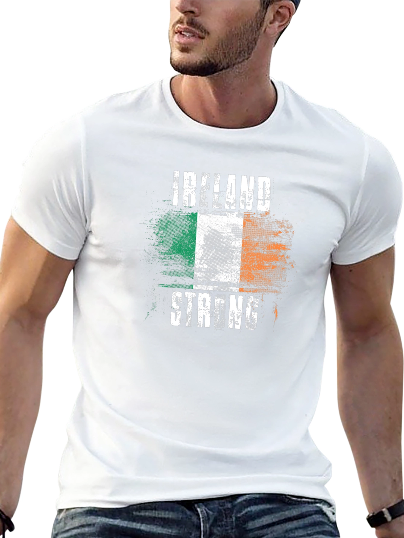 Camiseta Negra Irlanda Fuerte Diseño Bandera