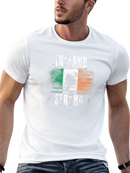 Camiseta Negra Irlanda Fuerte Diseño Bandera
