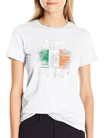 Camiseta Negra Irlanda Fuerte Diseño Bandera